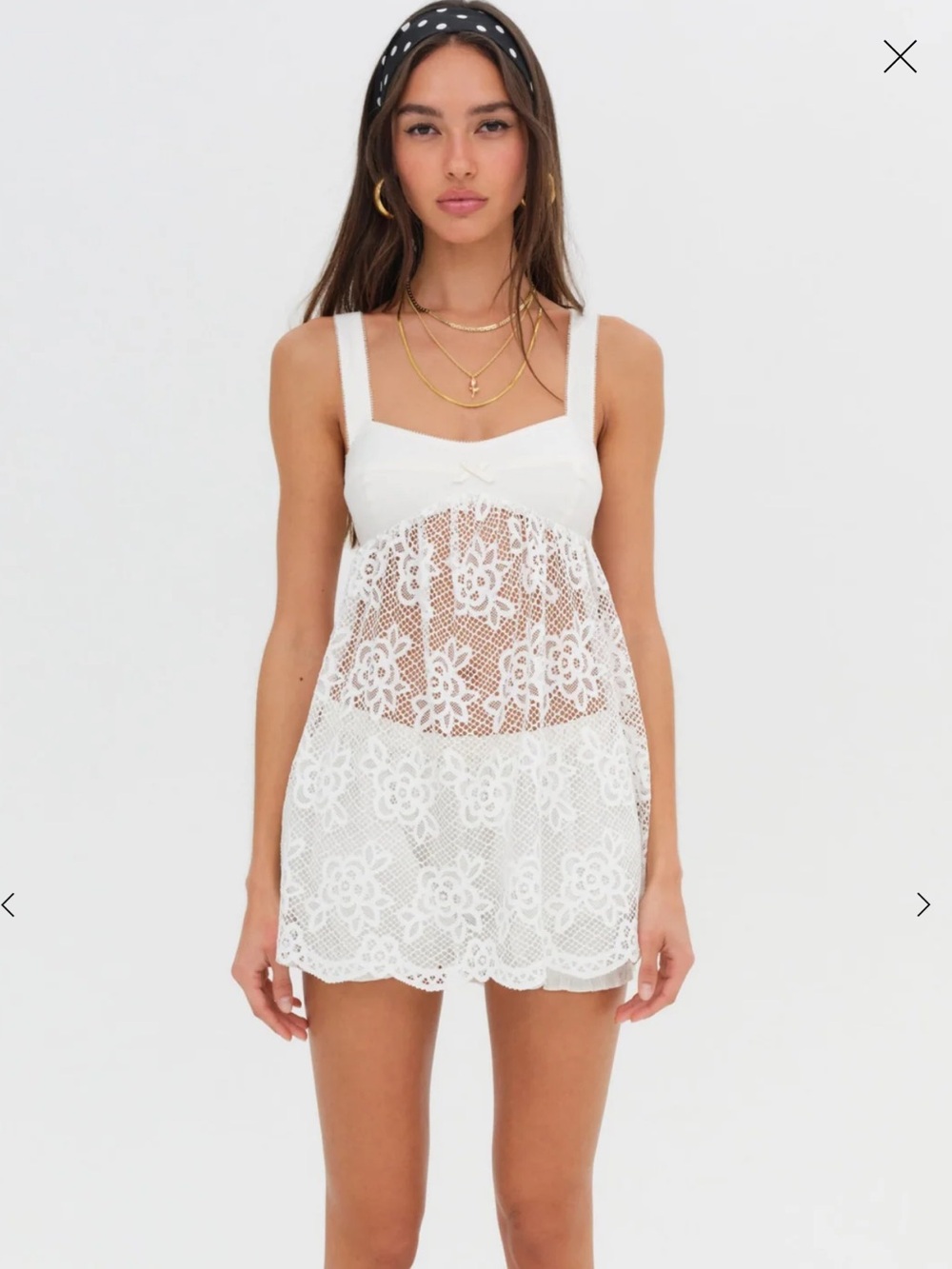 For Love & Lemons Sonnet Lace Babydoll Set